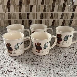 Simons Ski Bear Mugs - Set of 5